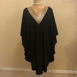 Adorable black and gold sequined beach cover up